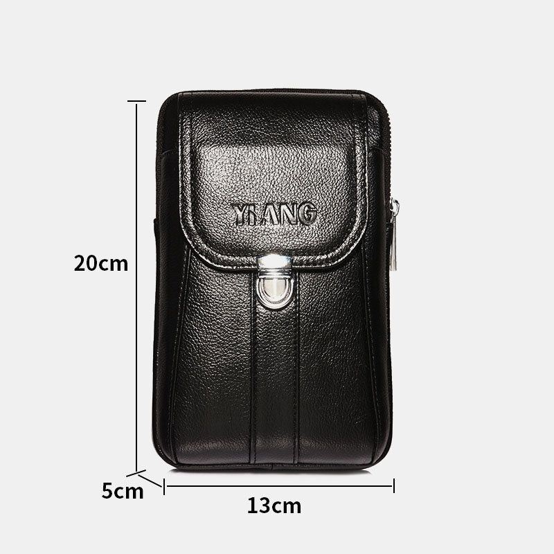 Męska Skórzana 7-calowa Torba Na Telefon W Stylu Retro Torba Na Pasek Torba Na Pasek Torba Crossbody Torba Na Ramię