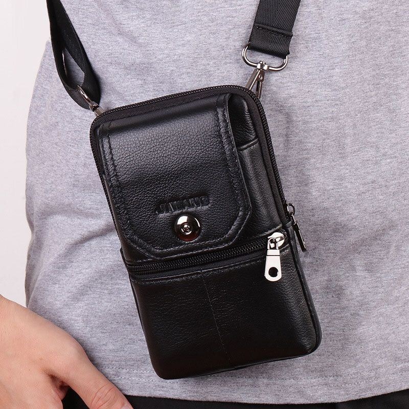 Męska Skórzana Torba Na Pasek Torba Crossbody 6 Cali Torba Na Telefon Torba Na Pasek Torba Na Pasek