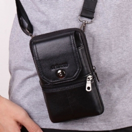 Męska Skórzana Torba Na Pasek Torba Crossbody 6 Cali Torba Na Telefon Torba Na Pasek Torba Na Pasek