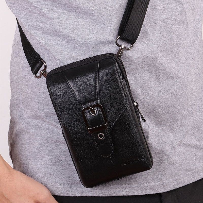 Męska Skórzana Torba Na Pasek Torba Crossbody 6 Cali Torba Na Telefon Torba Na Pasek Torba Na Pasek