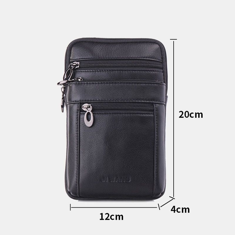 Męska Torba Na Talię W Stylu Vintage Z Prawdziwej Skóry 7-calowa Torba Na Telefon Torba Na Ramię Crossbody!