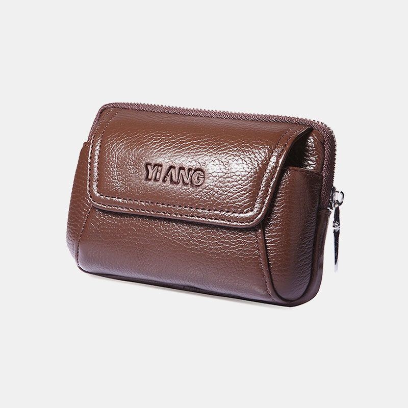 Męska Torba Z Prawdziwej Skóry Retro 6-calowa Torba Na Telefon Business Casual Belt Bag Torba Na Talię