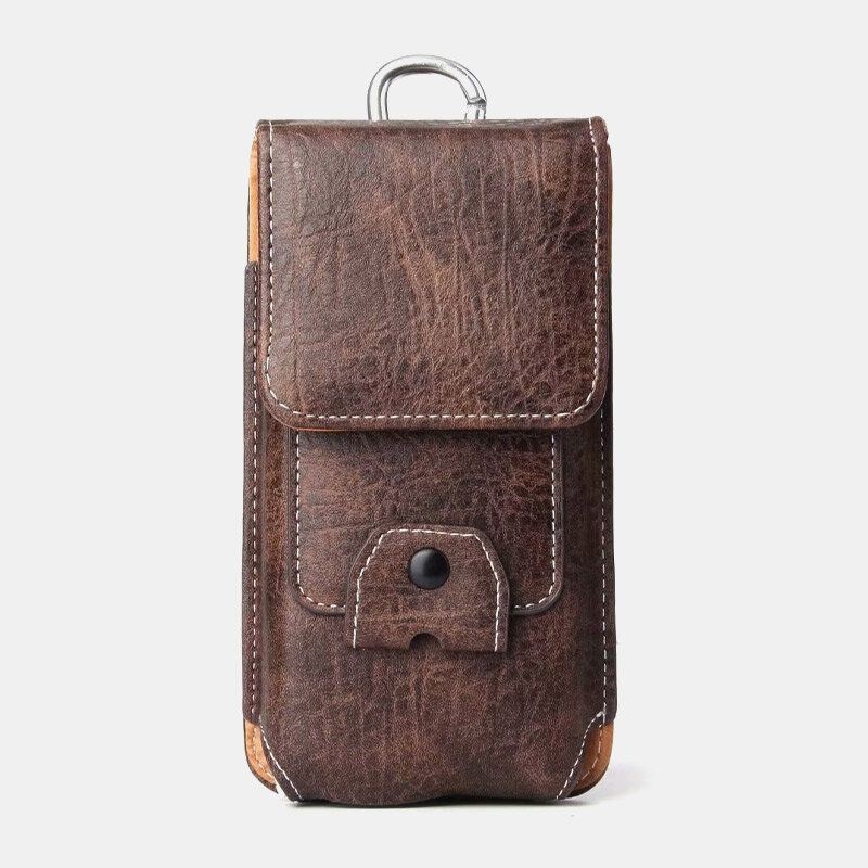 Męska Wielofunkcyjna Torba Na Słuchawki Do Przechowywania W Stylu Vintage Faux Leather Phone Bag Torba Na Talię