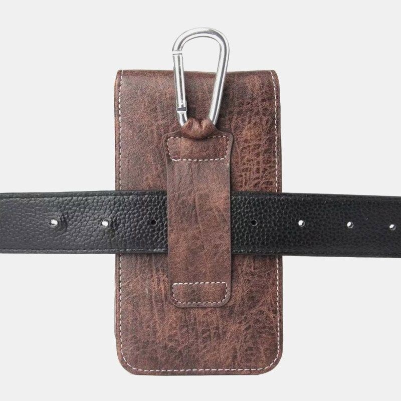 Męska Wielofunkcyjna Torba Na Słuchawki Do Przechowywania W Stylu Vintage Faux Leather Phone Bag Torba Na Talię