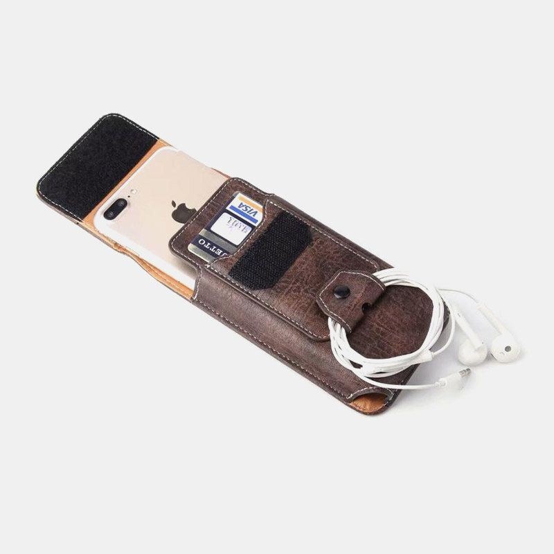 Męska Wielofunkcyjna Torba Na Słuchawki Do Przechowywania W Stylu Vintage Faux Leather Phone Bag Torba Na Talię