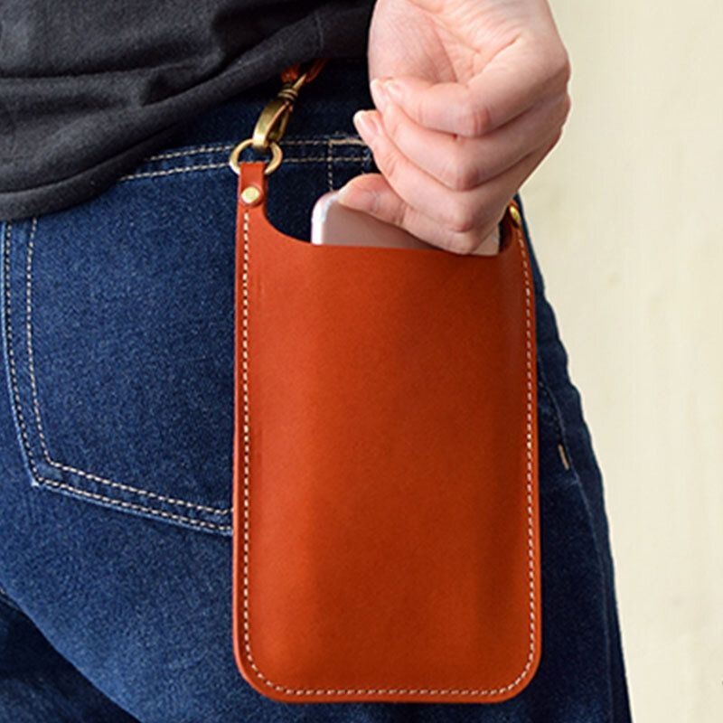 Prawdziwa Skóra Vintage Casual Carry 6.1 Cala Torba Na Telefon Torba Na Monety Torba Na Pas Dla Kobiet Mężczyzn