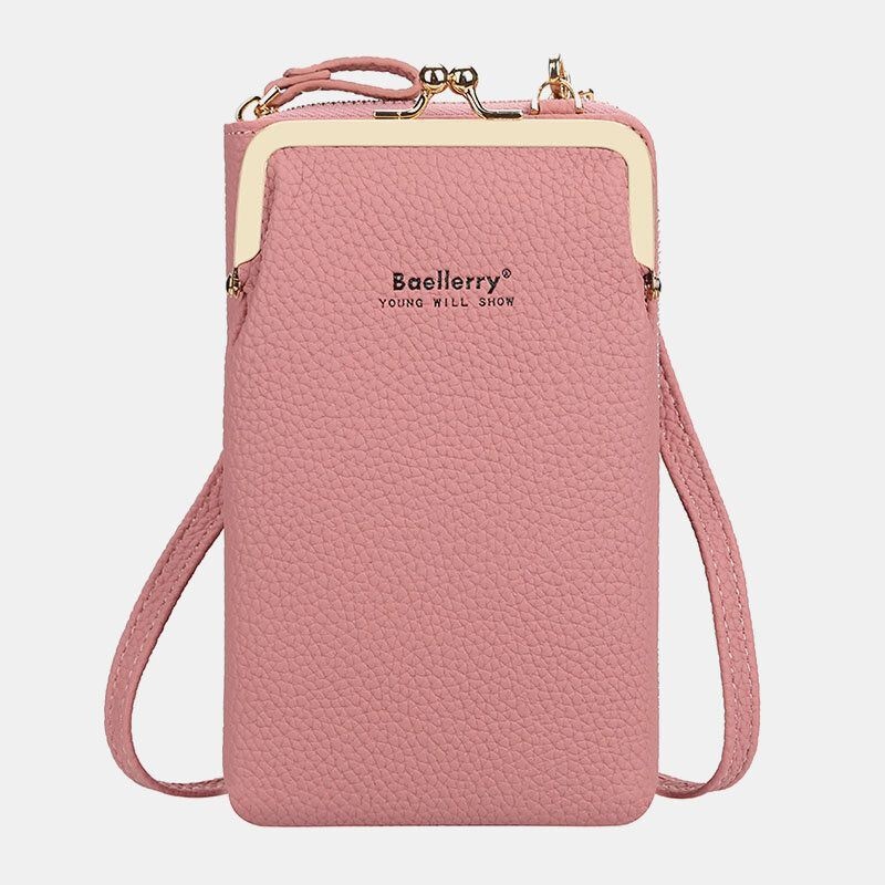 Baellerry Women Lychee Pattern 6 Miejsc Na Karty 6.5-calowa Torba Na Telefon Crossbody Bag