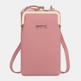 Baellerry Women Lychee Pattern 6 Miejsc Na Karty 6.5-calowa Torba Na Telefon Crossbody Bag