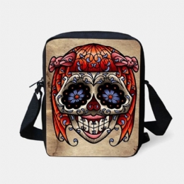 Damska Dziecięca W Stylu Halloween Ubrana Śliczna CZaszka Wzór Crossbody Torba Do Noszenia Cukierków Cukier