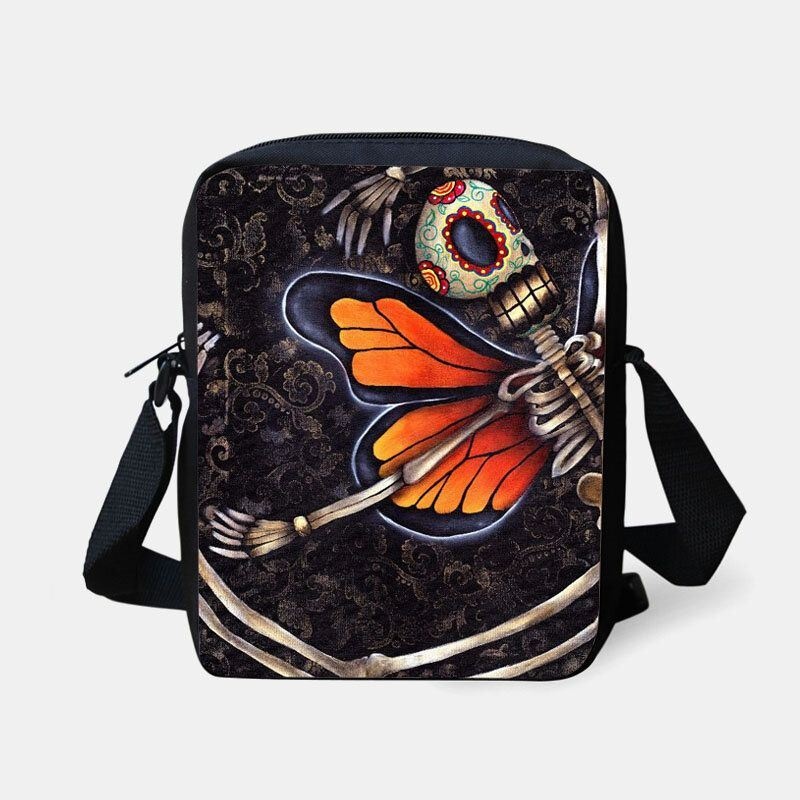 Damska Dziecięca W Stylu Halloween Ubrana Śliczna CZaszka Wzór Crossbody Torba Do Noszenia Cukierków Cukier