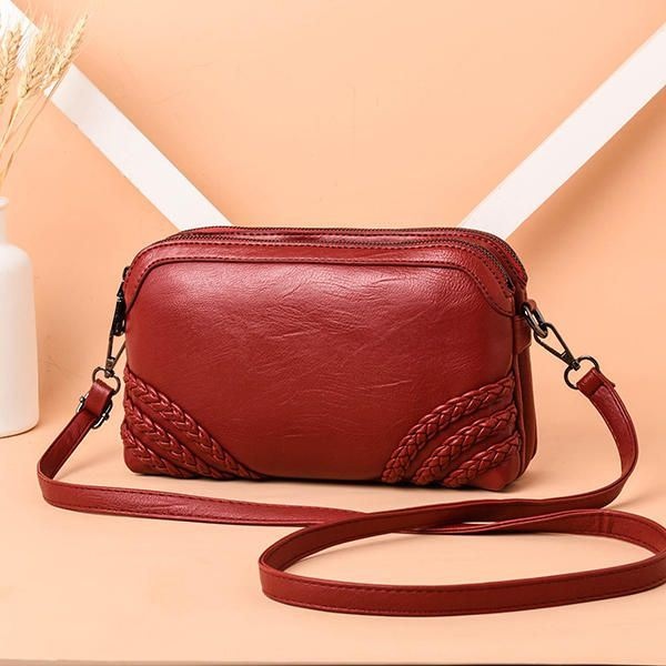 Damska Torba Crossbody W Stylu Vintage Z Miękkiej Sztucznej Skóry