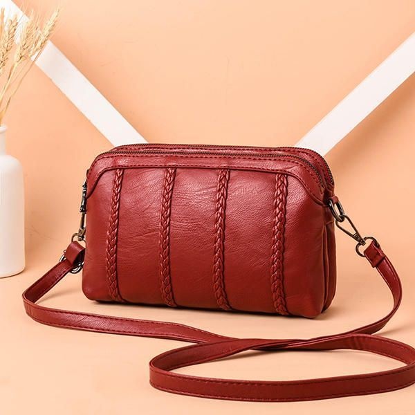 Damska Torba Crossbody W Stylu Vintage Z Miękkiej Sztucznej Skóry