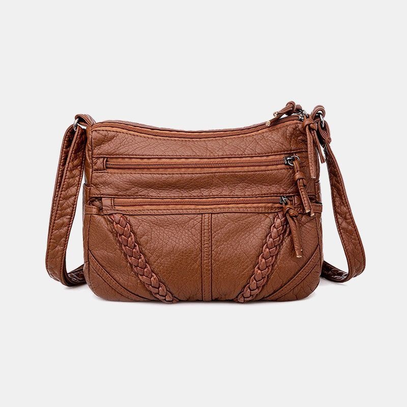 Damska Torba Z Wieloma Kieszeniami W Średnim Wieku Vintage Crossbody Bag Torba Na Ramię