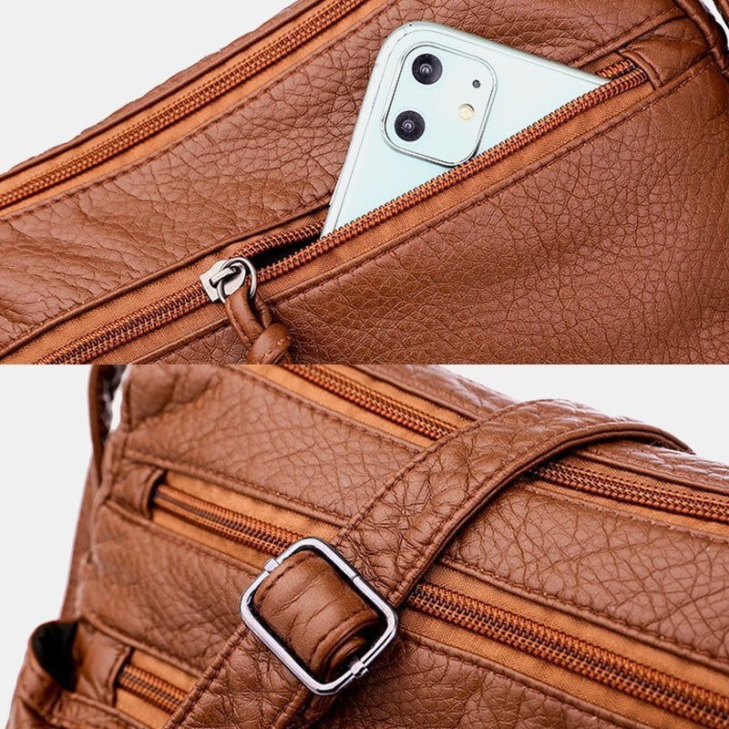 Damska Torba Z Wieloma Kieszeniami W Średnim Wieku Vintage Crossbody Bag Torba Na Ramię