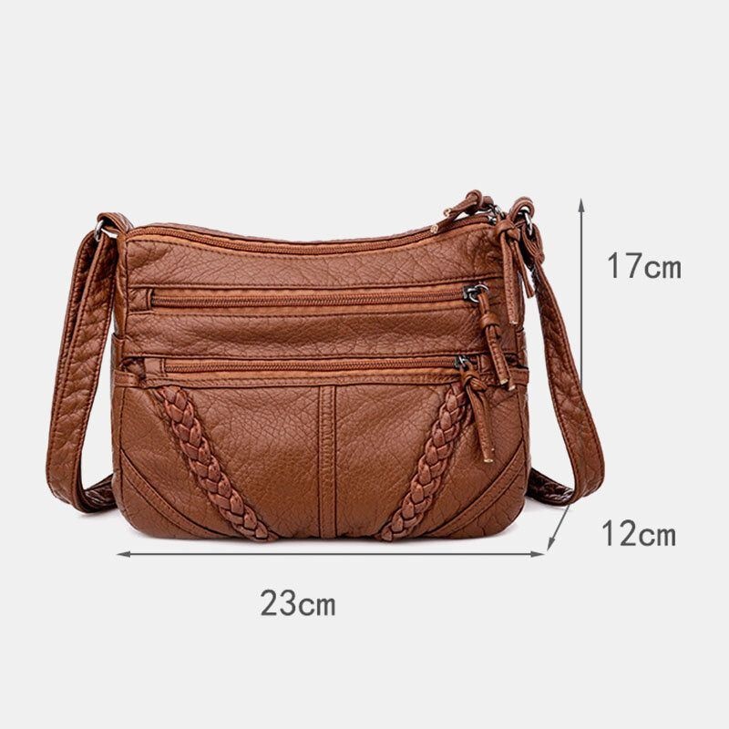 Damska Torba Z Wieloma Kieszeniami W Średnim Wieku Vintage Crossbody Bag Torba Na Ramię