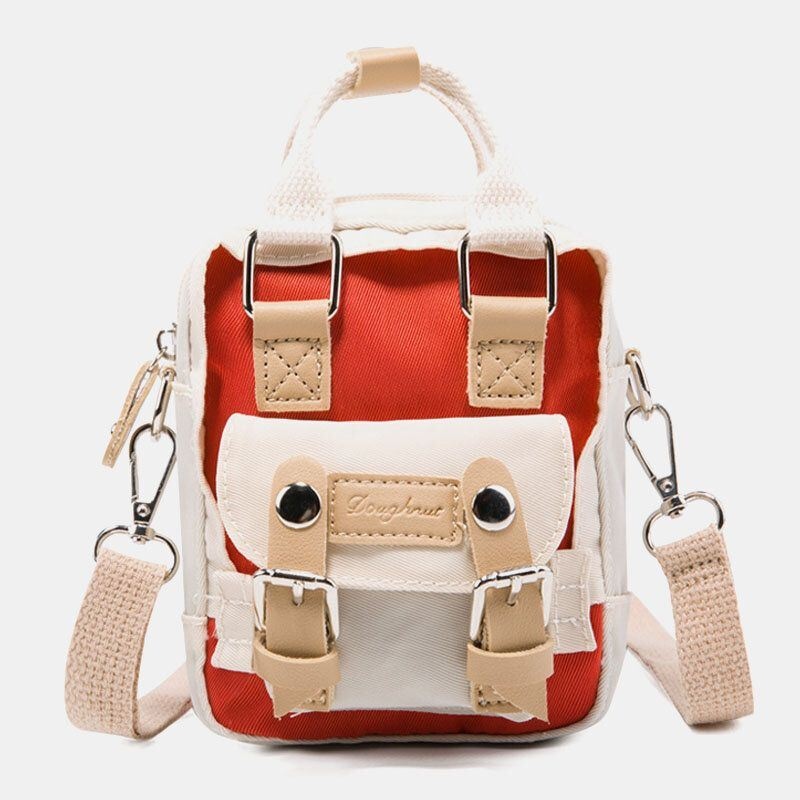 Damska Wodoodporna Torba Crossbody Z Nylonu Colorblock Mini Torba Na Ramię