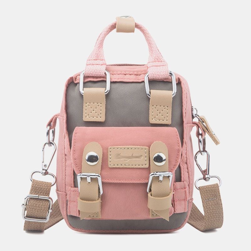 Damska Wodoodporna Torba Crossbody Z Nylonu Colorblock Mini Torba Na Ramię