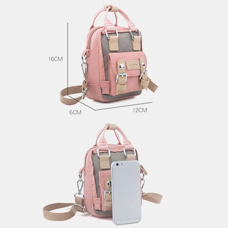 Damska Wodoodporna Torba Crossbody Z Nylonu Colorblock Mini Torba Na Ramię