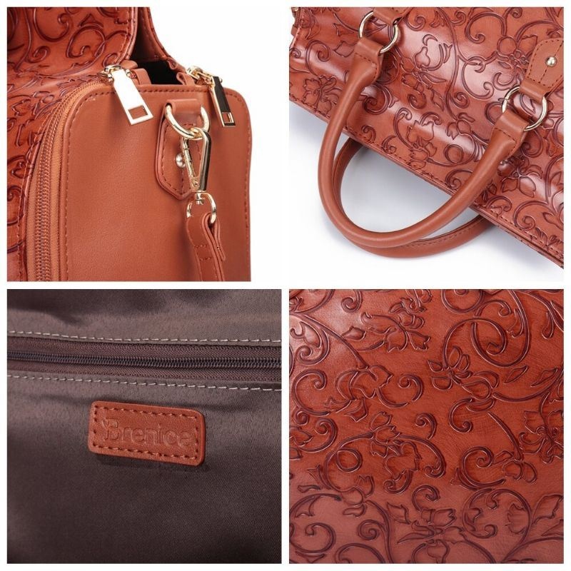 Damska Wytłoczona Torebka W Kwiaty W Stylu Vintage Duża Torba Na Ramię Typu Crossbody Capavcity