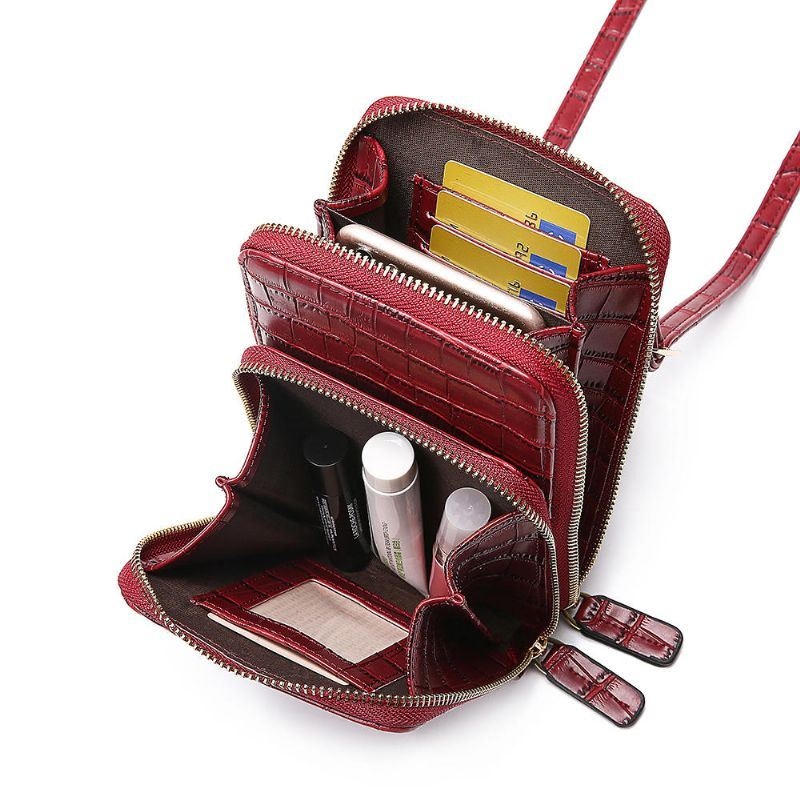 Damski Wzór Krokodyla Torba Na Wiele Kart Torba Na Telefon Torba Crossbody