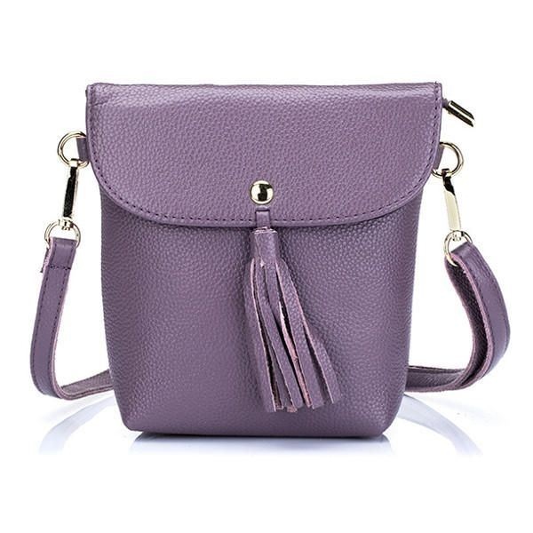 Damskie Torebki Z Prawdziwej Skóry Z Frędzlami Mini Torby Na Ramię Vintage Hasp Crossbody Torby 5.5 Cala Torby Na Telefon