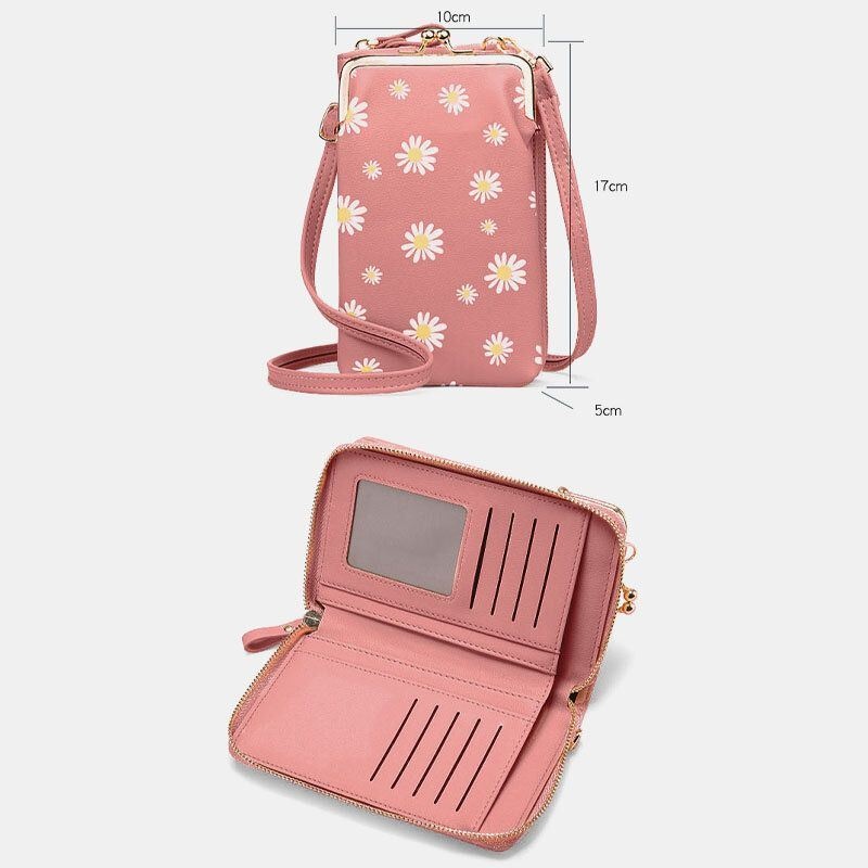 Kobiety 13 Miejsc Na Karty Torba Na Telefon Daisy Crossbody Torba Na Ramię