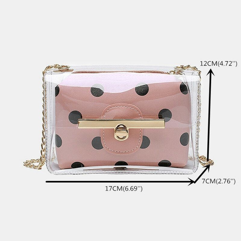 Kobiety 2 Szt. Łańcuchy W Kropki Pvc Crossbody Bag