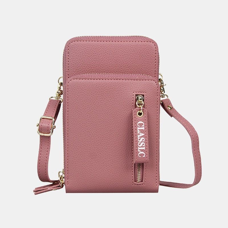 Kobiety 3 Gniazda Na Karty 6.5 Cala Solidna Torba Na Telefon Torba Na Ramię Crossbody Bag