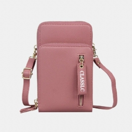 Kobiety 3 Gniazda Na Karty 6.5 Cala Solidna Torba Na Telefon Torba Na Ramię Crossbody Bag