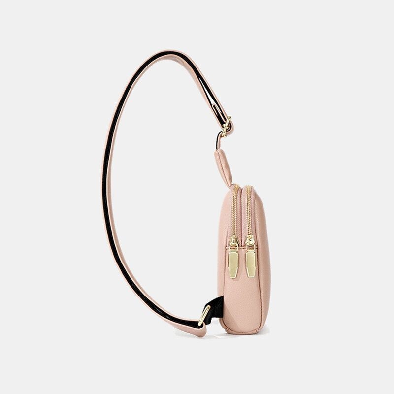 Kobiety 4 Gniazda Na Karty 6.5-calowy Uchwyt Na Telefon Solidna Codzienna Torba Na Klatkę Piersiową Crossbody Bag