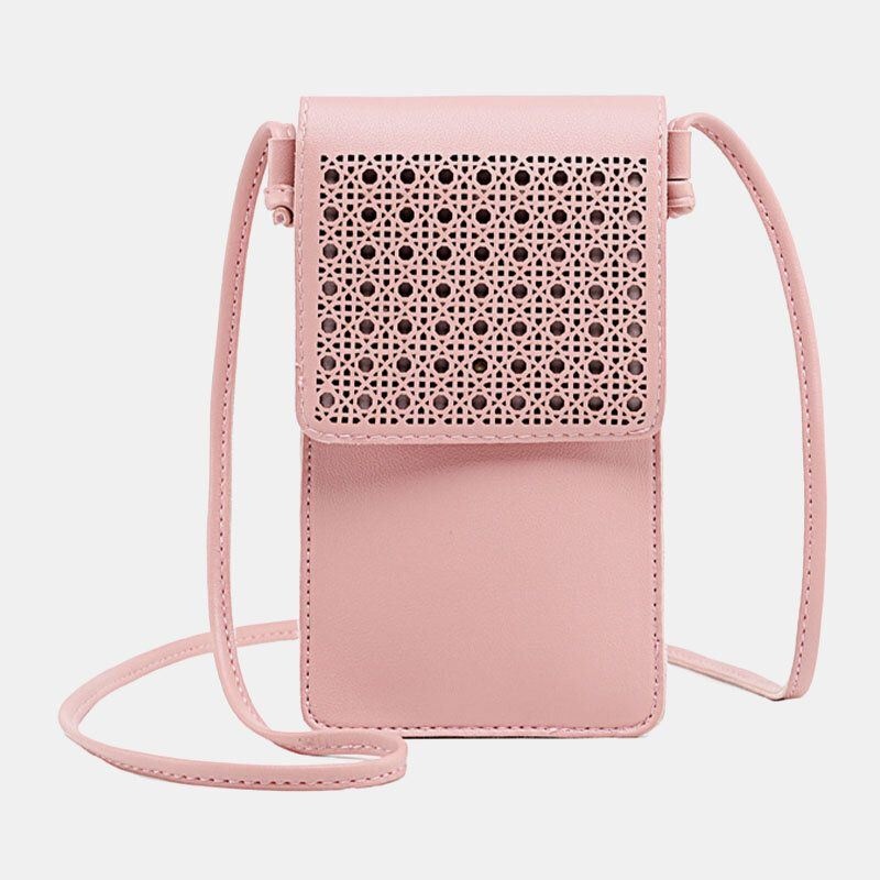 Kobiety Casual Solid Hollow Out Ekran Dotykowy 6.3 Cala Torba Na Telefon Torba Na Ramię Torba Crossbody