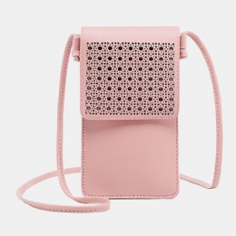 Kobiety Casual Solid Hollow Out Ekran Dotykowy 6.3 Cala Torba Na Telefon Torba Na Ramię Torba Crossbody