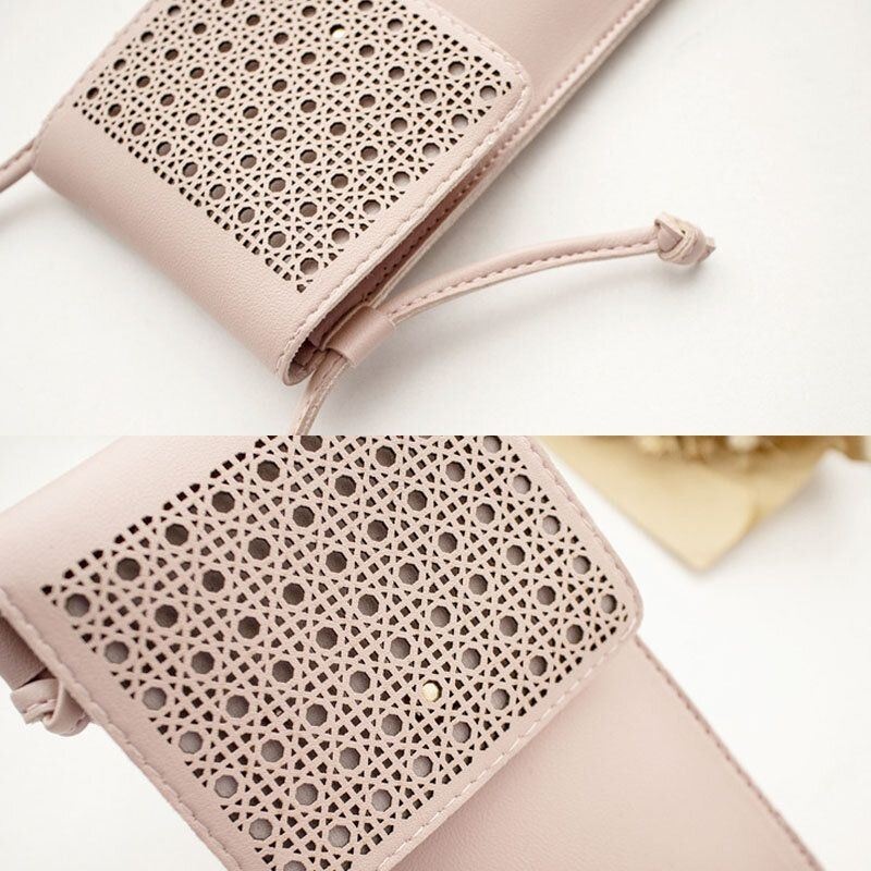 Kobiety Casual Solid Hollow Out Ekran Dotykowy 6.3 Cala Torba Na Telefon Torba Na Ramię Torba Crossbody