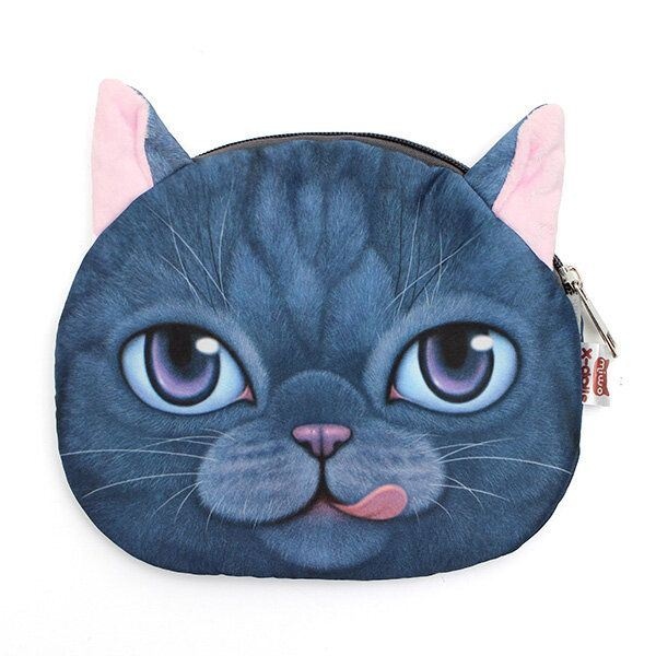 Kobiety Cute Cartoon Cat Head Pattern Torba Na Ramię Łańcuch Cross Body Bag