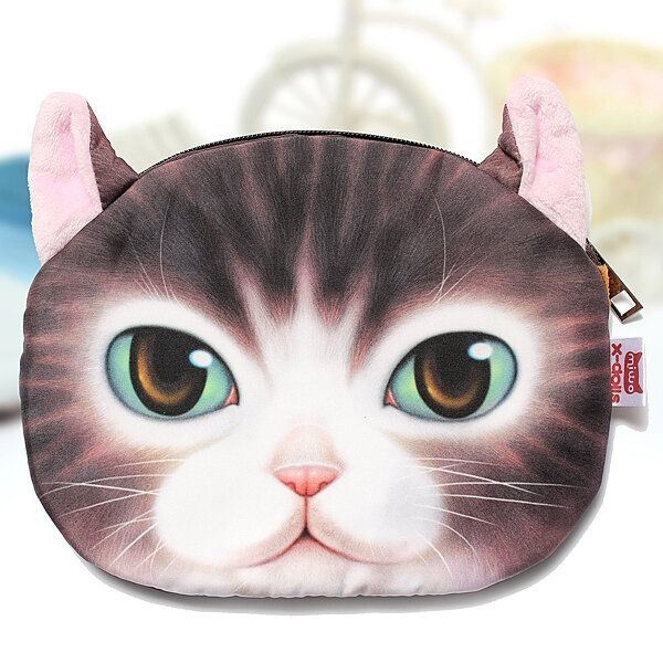 Kobiety Cute Cartoon Cat Head Pattern Torba Na Ramię Łańcuch Cross Body Bag