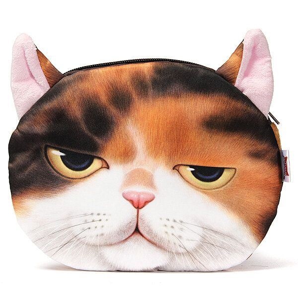 Kobiety Cute Cartoon Cat Head Pattern Torba Na Ramię Łańcuch Cross Body Bag