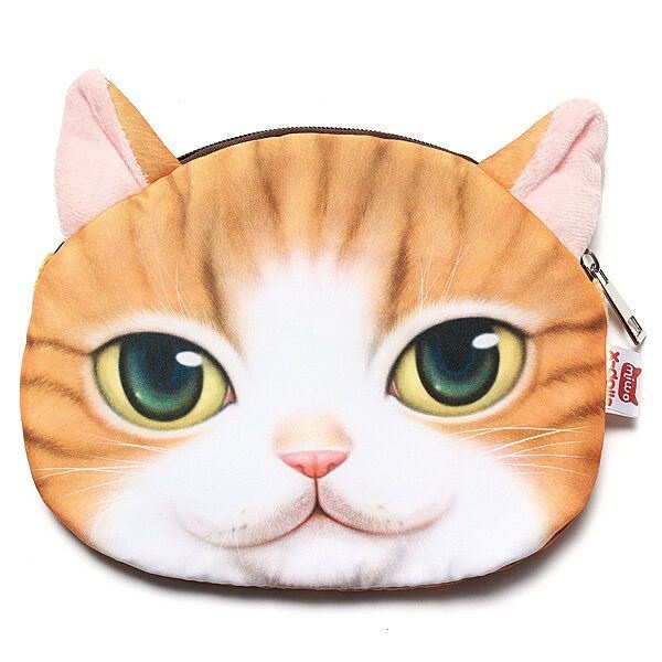 Kobiety Cute Cartoon Cat Head Pattern Torba Na Ramię Łańcuch Cross Body Bag