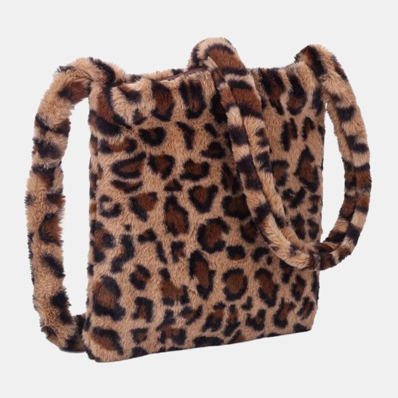 Kobiety CZuły Miękki Wzór Leopard Śliczna Dorywcza Torba Na Ramię Osobowości Torba Crossbody