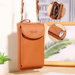 Kobiety Mini Dziki Długi Portfel Skórzany Pu Casual 6.3 Cala Torba Na Telefon Torba Na Ramię Torba Crossbody