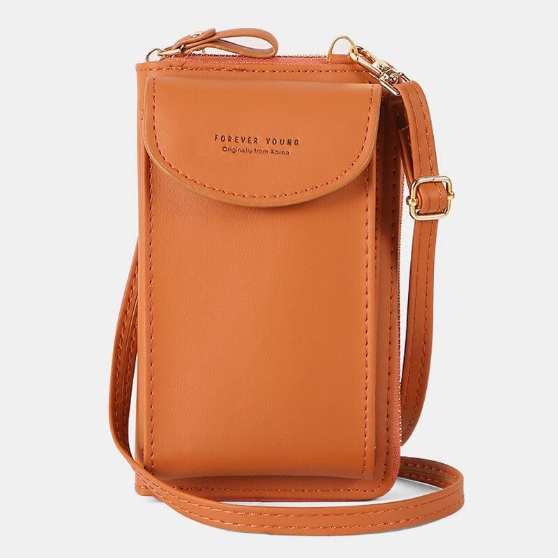 Kobiety Mini Dziki Długi Portfel Skórzany Pu Casual 6.3 Cala Torba Na Telefon Torba Na Ramię Torba Crossbody