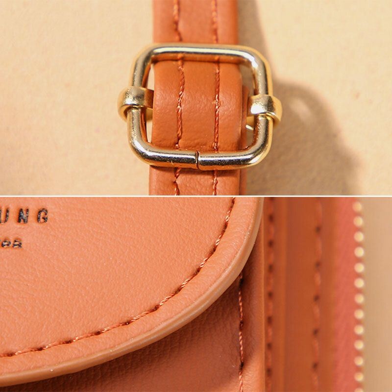 Kobiety Mini Dziki Długi Portfel Skórzany Pu Casual 6.3 Cala Torba Na Telefon Torba Na Ramię Torba Crossbody