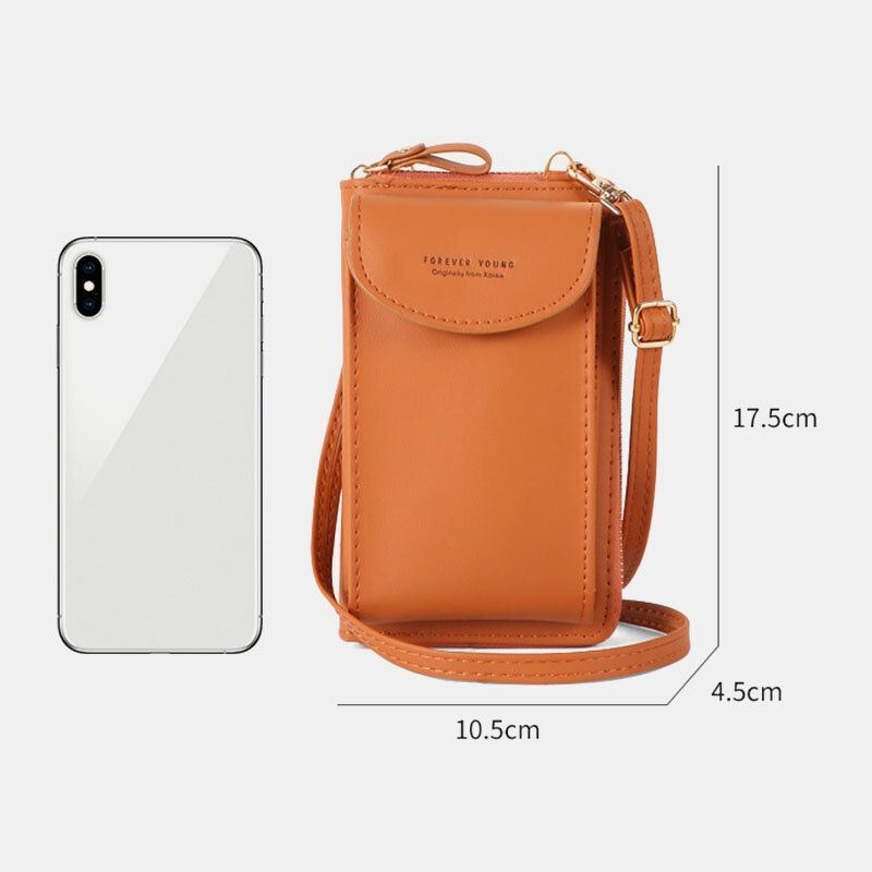 Kobiety Mini Dziki Długi Portfel Skórzany Pu Casual 6.3 Cala Torba Na Telefon Torba Na Ramię Torba Crossbody