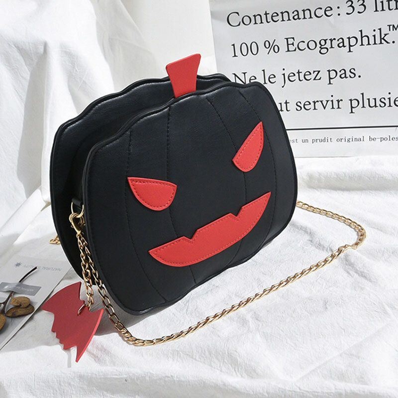 Kobiety Patchwork Łańcuchy Torba Na Halloween Dynia Torba Crossbody