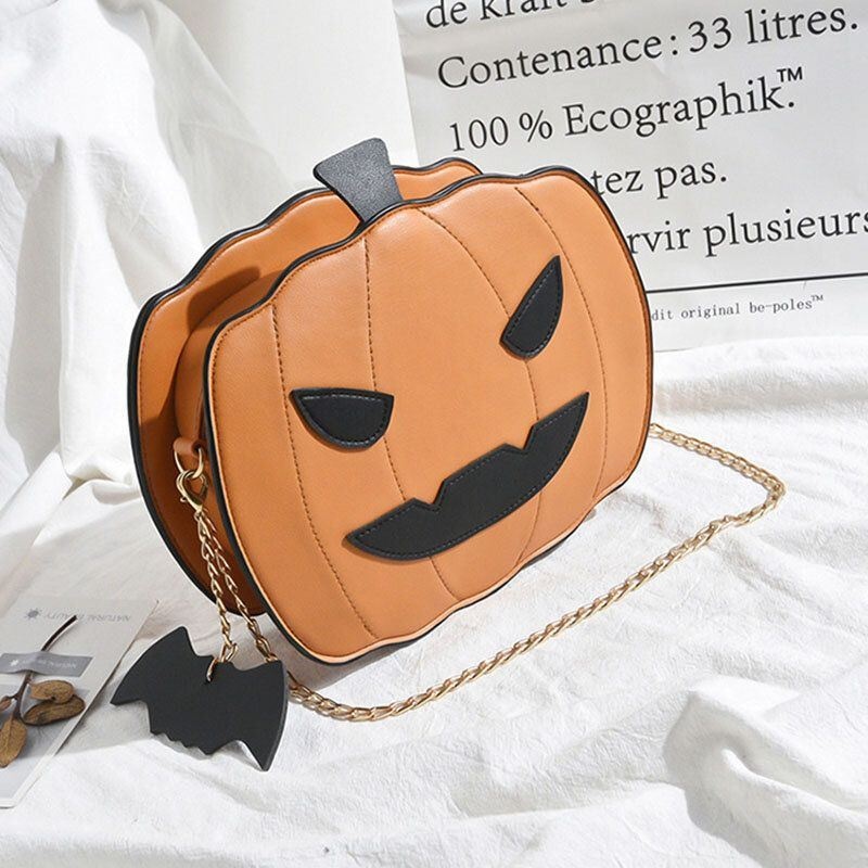 Kobiety Patchwork Łańcuchy Torba Na Halloween Dynia Torba Crossbody