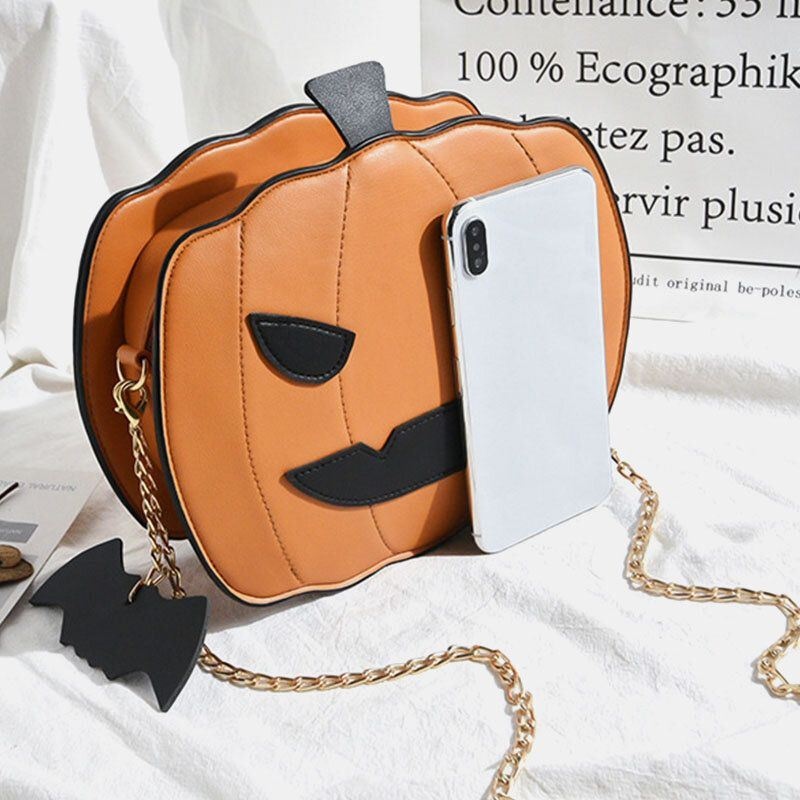 Kobiety Patchwork Łańcuchy Torba Na Halloween Dynia Torba Crossbody