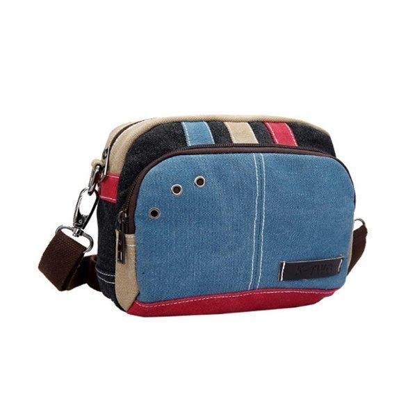 Kobiety Płócienne Torby Crossbody Kontrastowe Kolory Dorywczo Małe Torby Na Ramię Messenger Torby