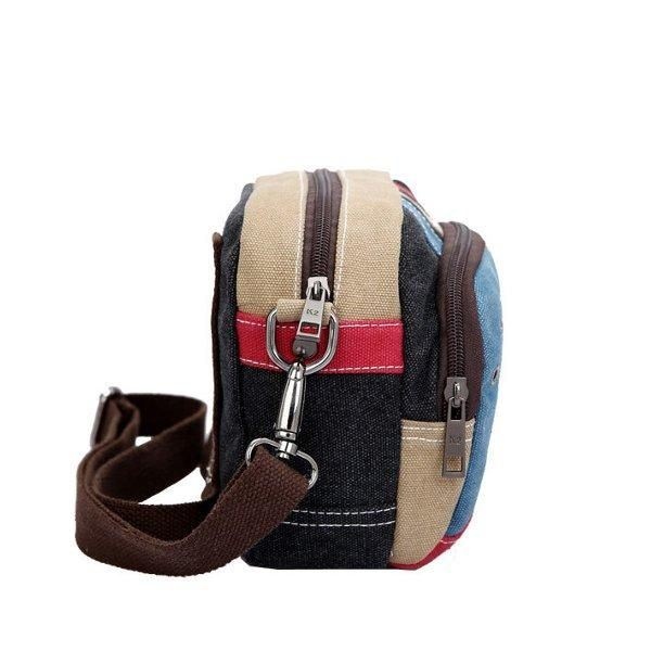 Kobiety Płócienne Torby Crossbody Kontrastowe Kolory Dorywczo Małe Torby Na Ramię Messenger Torby