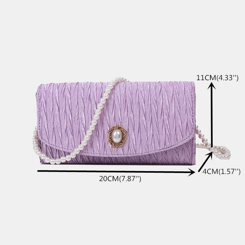 Kobiety Poliester Pearl Solidna Torba Na Ramię Crossbody