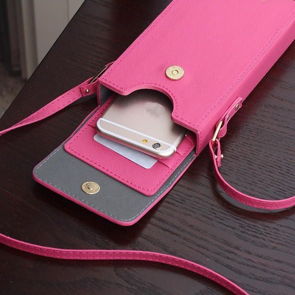 Kobiety Pu Hasp Torby Na Ramię Mini Torby Crossbody 6 Cal Etui Na Telefon Dla Iphone 6 S Plus Samsung Huawei