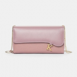 Kobiety Pu Łańcuchy 6.3 Cala Telefon Solid Letter Crossbody Bag